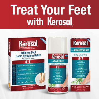 Kerasal Athlete's Medicated Fußbad – 5-in-1 Schnelle Symptomlinderung, 12 Beutel