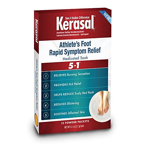 Kerasal Athlete's Medicated Fußbad – 5-in-1 Schnelle Symptomlinderung, 12 Beutel