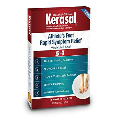 Kerasal Athlete's Medicated Fußbad – 5-in-1 Schnelle Symptomlinderung, 12 Beutel