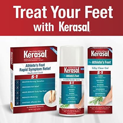 Kerasal Athlete's Medicated Fußbad – 5-in-1 Schnelle Symptomlinderung, 12 Beutel