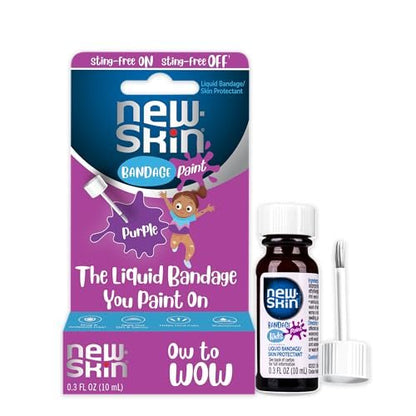 New Skin Liquid Bandage Paint für Kinder Erste Hilfe – Sting Free, wasserfest für Schrammen und kleine Schnitte, 0,3 Unzen
