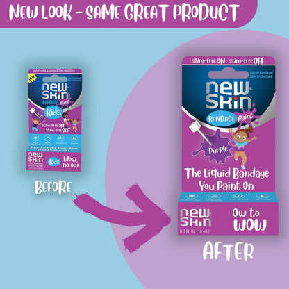 New Skin Liquid Bandage Paint für Kinder Erste Hilfe – Sting Free, wasserfest für Schrammen und kleine Schnitte, 0,3 Unzen