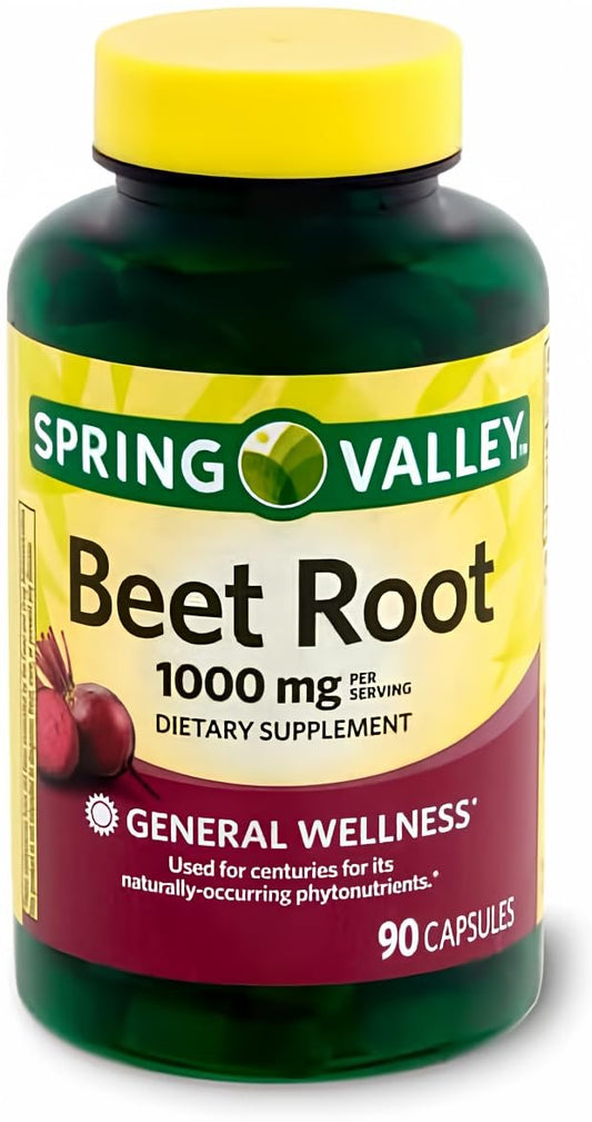 Spring Health Valley Rote-Bete-Wurzel Nahrungsergänzungsmittel, 1000 mg, 90 Kapseln + Ihr Vitamin-Guide©