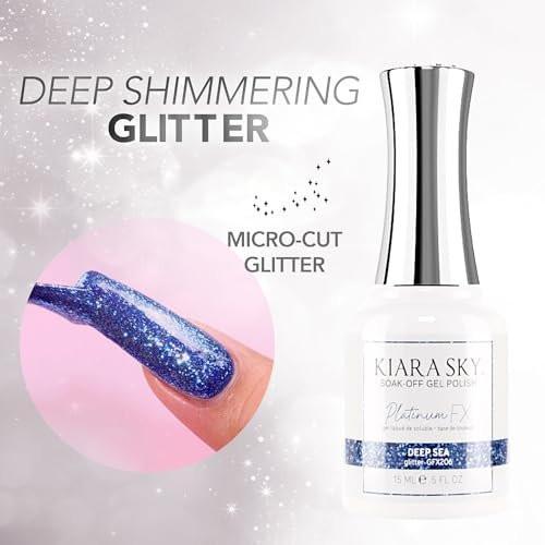 KIARA SKY LED UV Soak Off Platinum Gel FX (Deep Sea – Ein-Schicht-Folien-Glitzer)