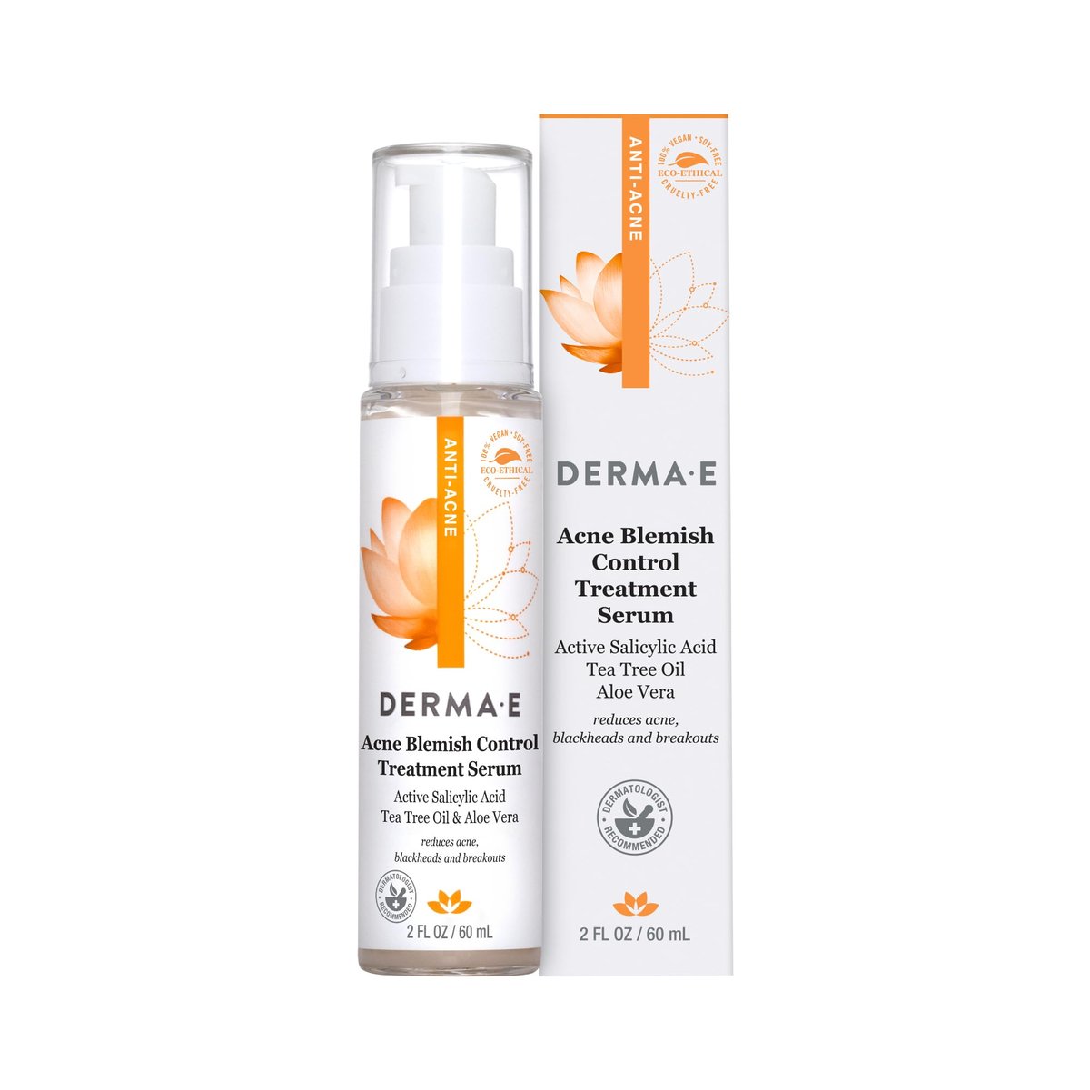 DERMA E Akne Spot Treatment – Intensivpflege gegen Pickel, Mitesser und Zystenakne, 60 ml