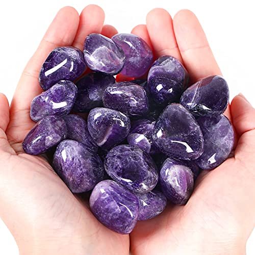 DUQGUHO Amethyst Heilende Kristalle Steine Set - Natürliche Massivkristalle, polierte unregelmäßige Kristallsteine, Bulk Steine 0,45 Pfund (0,6 bis 1 Zoll)