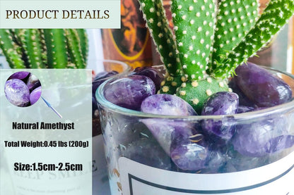 DUQGUHO Amethyst Heilende Kristalle Steine Set - Natürliche Massivkristalle, polierte unregelmäßige Kristallsteine, Bulk Steine 0,45 Pfund (0,6 bis 1 Zoll)