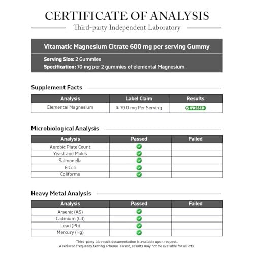 Vitamatic Magnesiumcitrat Gummies 600 mg pro Portion – 60 Stück – Fördert gesunde Entspannung, Muskel-, Knochen- und Energieunterstützung (Packung mit 2)
