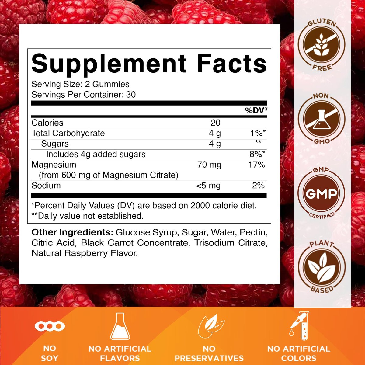 Vitamatic Magnesiumcitrat Gummies 600 mg pro Portion – 60 Stück – Fördert gesunde Entspannung, Muskel-, Knochen- und Energieunterstützung (Packung mit 2)