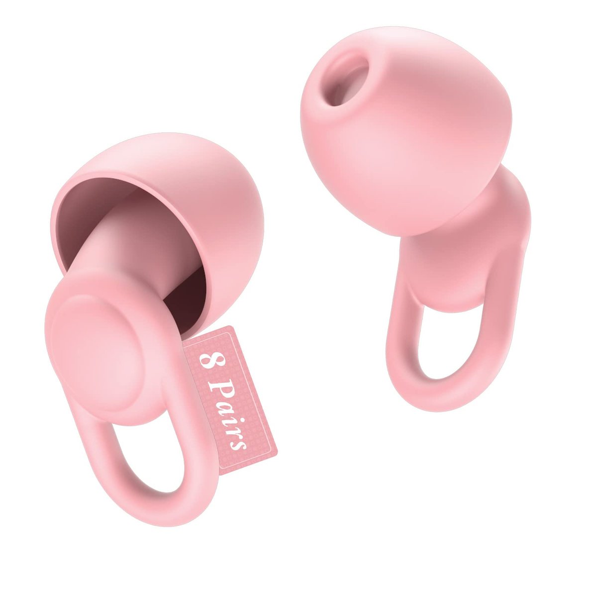 OEDOC Silikon Ohrstöpsel Wiederverwendbar – 16 Stück in XS/S/M/L mit 2 Reiseboxen – 33dB Lärmreduzierung für Schlafen, Reisen & Lärmempfindlichkeit (Pink)