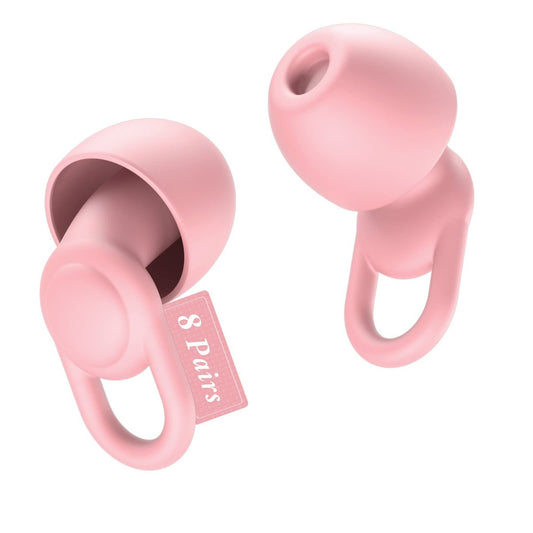 OEDOC Silikon Ohrstöpsel Wiederverwendbar – 16 Stück in XS/S/M/L mit 2 Reiseboxen – 33dB Lärmreduzierung für Schlafen, Reisen & Lärmempfindlichkeit (Pink)
