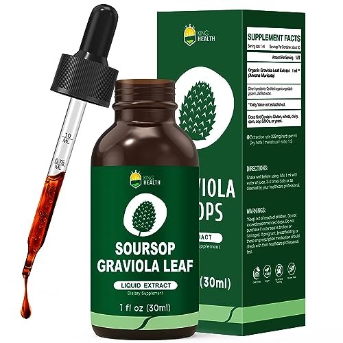 Bio Soursop Graviola Blattextrakt Tropfen | Soursop Bitters flüssig | GMP-zertifiziert | Vegan, Non-GMO, Glutenfrei | Immununterstützung | 30 ml