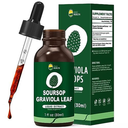 Bio Soursop Graviola Blattextrakt Tropfen | Soursop Bitters flüssig | GMP-zertifiziert | Vegan, Non-GMO, Glutenfrei | Immununterstützung | 30 ml