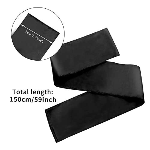 2er-Pack Satin Schlafmasken, verstellbares Schlaf-Overlay, weiche Satin-Augenabdeckung für Reisen, Nickerchen, Meditation, 157 cm (Schwarz + Pink)