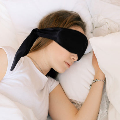 2er-Pack Satin Schlafmasken, verstellbares Schlaf-Overlay, weiche Satin-Augenabdeckung für Reisen, Nickerchen, Meditation, 157 cm (Schwarz + Pink)