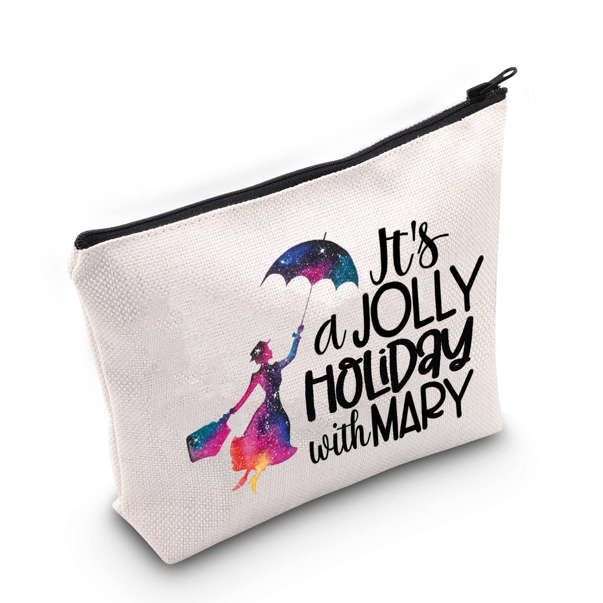 WZMPA Film-Kosmetiktasche mit Mary-Print – Umhängetasche für Frauen, Reise-Make-up-Tasche aus Canvas (Holiday With Mary)