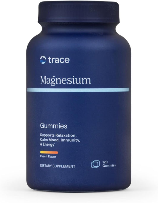 Magnesium Stress Relief Gummies (120 Stück) – Weniger Zucker – Magnesiumcitrat – Natürliche Beruhigung, Schlafhilfe, Muskelentspannung, Stimmungs- & Verdauungsunterstützung – Für Kinder & Erwachsene – Pfirsichgeschmack