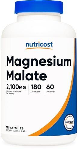 Nutricost Magnesium Malat 2.100 mg, 180 Kapseln – Vegetarisch, Nicht-GVO, Glutenfrei