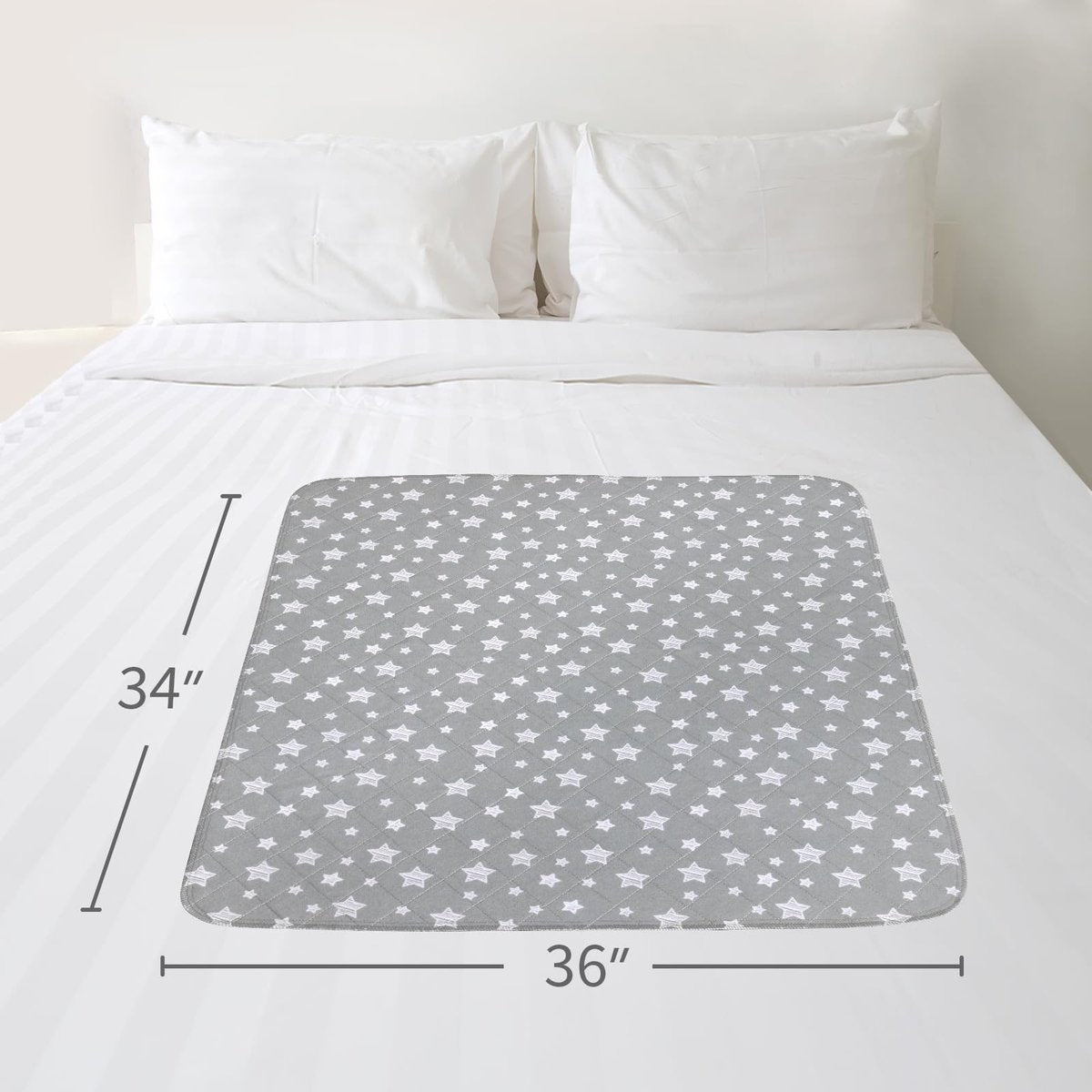 Wasserdichte Bettschutzauflagen waschbar 34" x 36" (2er-Pack), saugfähige Inkontinenzunterlagen, waschbare Pipi-Unterlagen für Hunde, wasserdichter Matratzenschutz für Senioren, bettnässende Kinder, Krankenhäuser, Haustiere