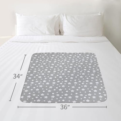 Wasserdichte Bettschutzauflagen waschbar 34" x 36" (2er-Pack), saugfähige Inkontinenzunterlagen, waschbare Pipi-Unterlagen für Hunde, wasserdichter Matratzenschutz für Senioren, bettnässende Kinder, Krankenhäuser, Haustiere
