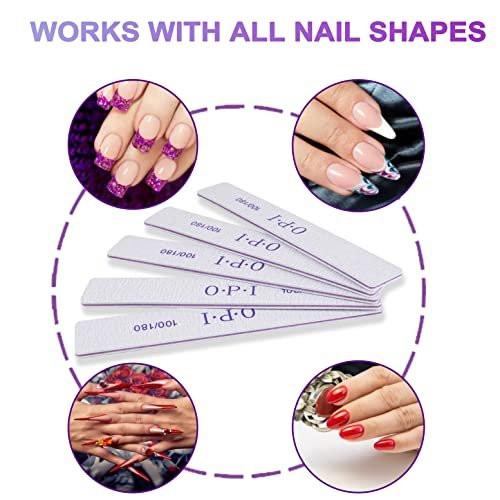 Waqas 12-teiliges Nagelfeilen-Set, doppelseitige Emery Boards für natürliche und Acrylnägel, professionelles Maniküre-Werkzeug-Set mit Nagelfeilen und Buffer, 100/180 Körnung