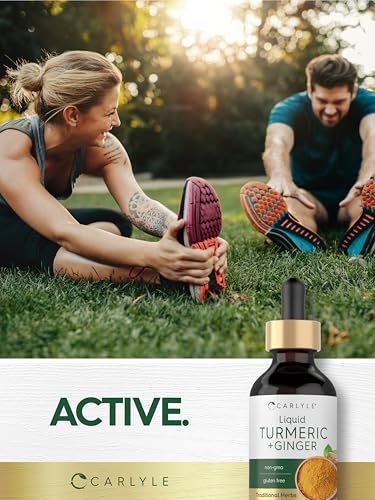 Carlyle Kurkuma- und Ingwertropfen 60 ml | Kräuterextrakt mit schwarzem Pfeffer | Vegan, Non-GMO, glutenfrei
