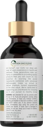 Carlyle Kurkuma- und Ingwertropfen 60 ml | Kräuterextrakt mit schwarzem Pfeffer | Vegan, Non-GMO, glutenfrei