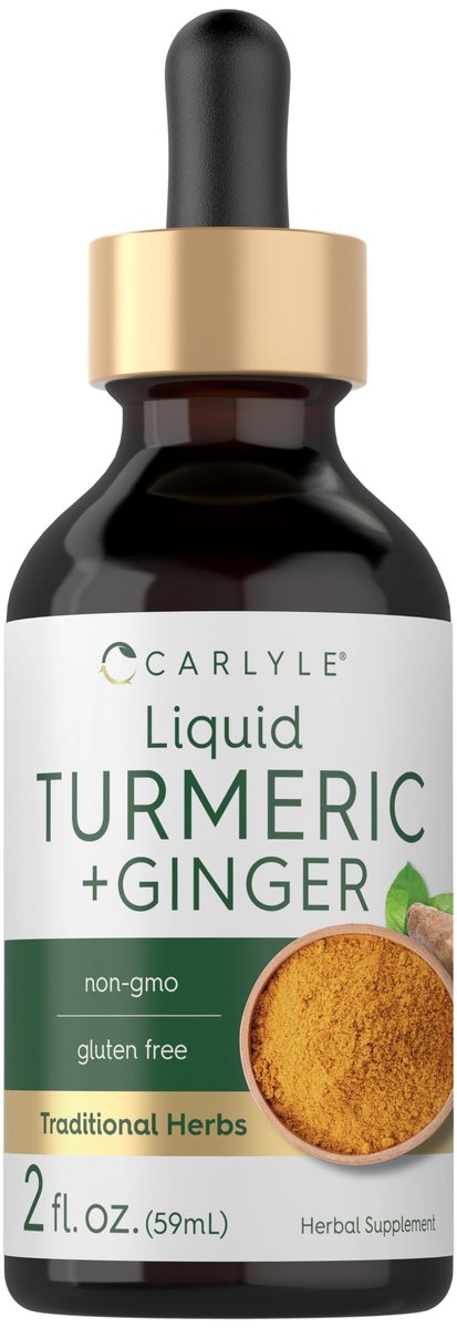 Carlyle Kurkuma- und Ingwertropfen 60 ml | Kräuterextrakt mit schwarzem Pfeffer | Vegan, Non-GMO, glutenfrei