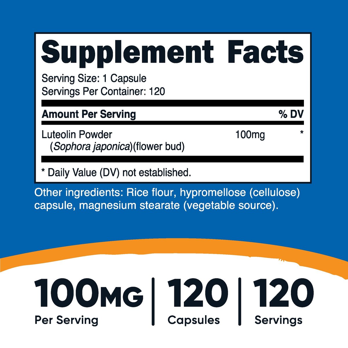 Nutricost Luteolin 100mg – 120 Kapseln, vegetarisch, non-GMO, glutenfrei