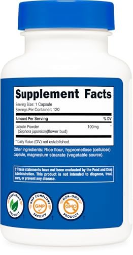 Nutricost Luteolin 100mg – 120 Kapseln, vegetarisch, non-GMO, glutenfrei