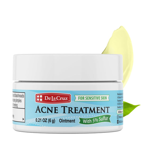 De La Cruz 10% Schwefel-Salbe gegen zystische Akne, Spot-Behandlung für Gesicht & Körper, Pickelcreme & Mitesser Entferner, Behandlung für hormonelle Akne, 0,21 Unzen (Probiergröße)