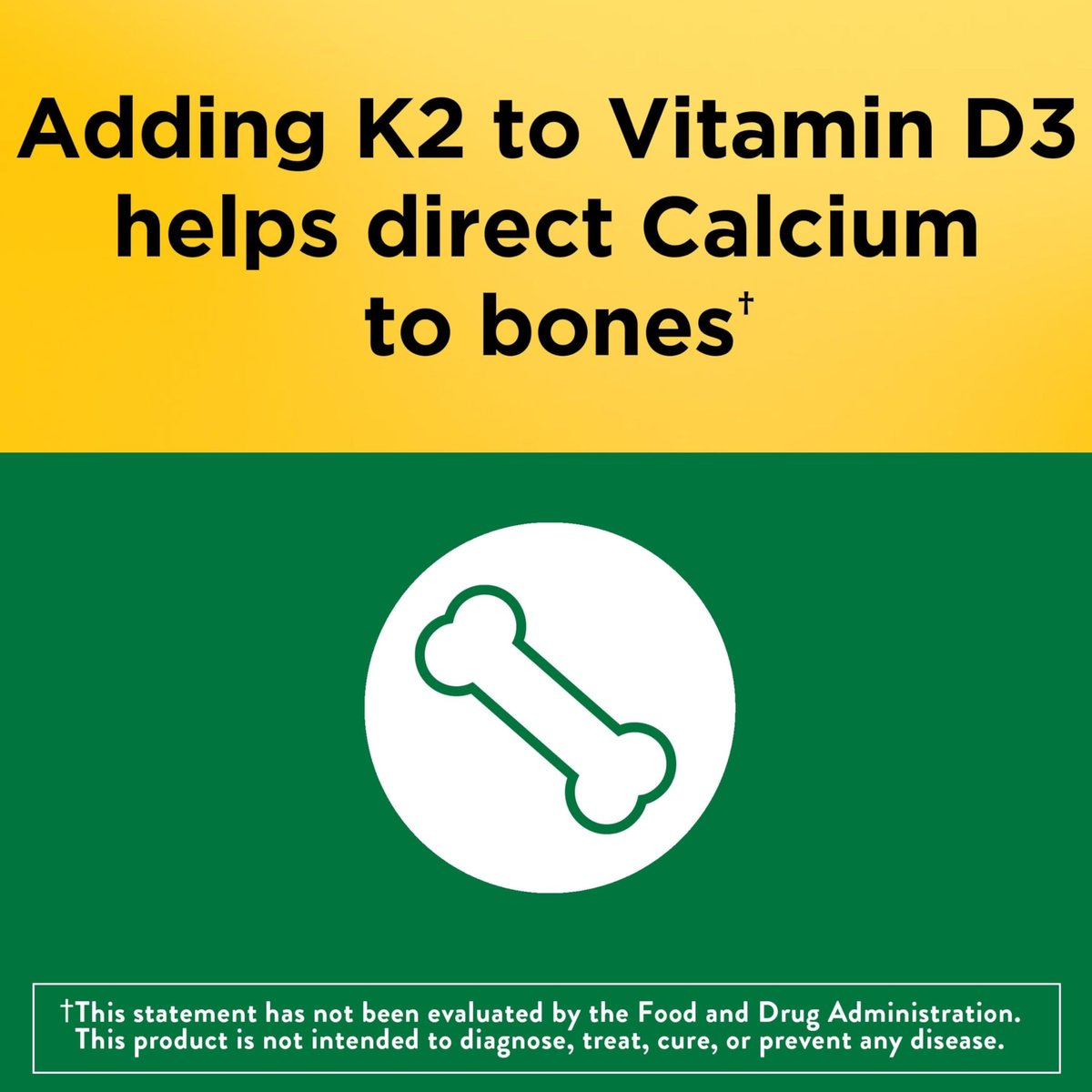 Nature Made Vitamin D3 K2 Supplement, 5000 IE (125 µg) Vitamin D für Knochen, Zähne, Muskeln und Immunsystem, 30 D3 & K2 Weichkapseln, 30-Tage-Versorgung