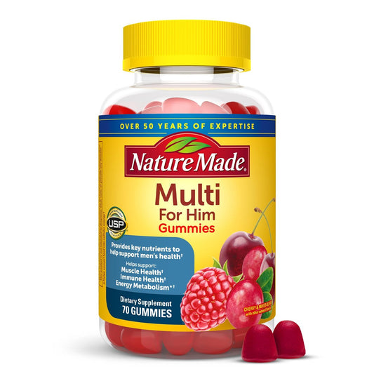 Nature Made Multi für Ihn – Multivitamin Gummis für Männer, Energie- und Stoffwechselunterstützung, 70 Gummis, 35-Tage-Vorrat