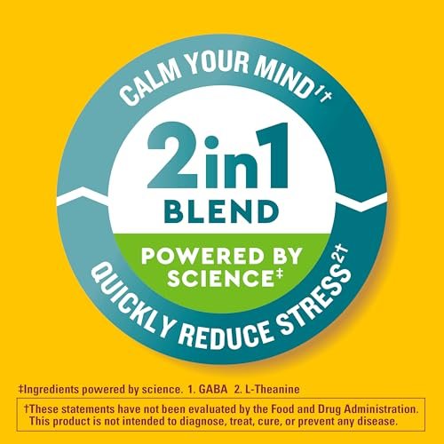 Nature Made Wellblends Stress Relief Gummies – L-Theanin 200 mg & GABA 100 mg, 40 Erdbeer-Gummis zur Stressreduktion