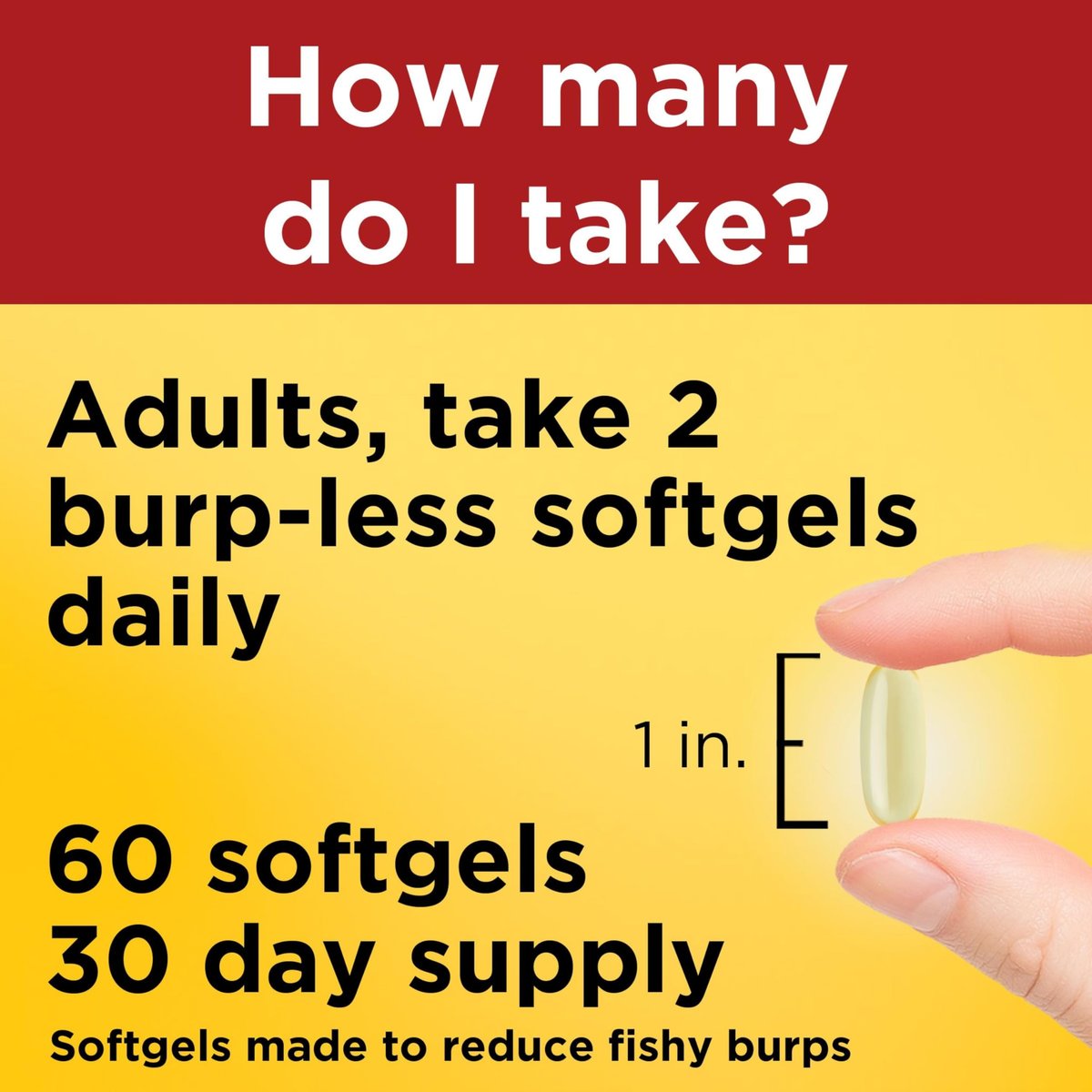 Nature Made Extra Strength Burp Less Fischöl Omega 3 Kapseln 1400 mg Minis, Omega 3 Fischöl als Ethylester für Herz, Gehirn & Augen, 60 Softgels, 30 Tage Vorrat
