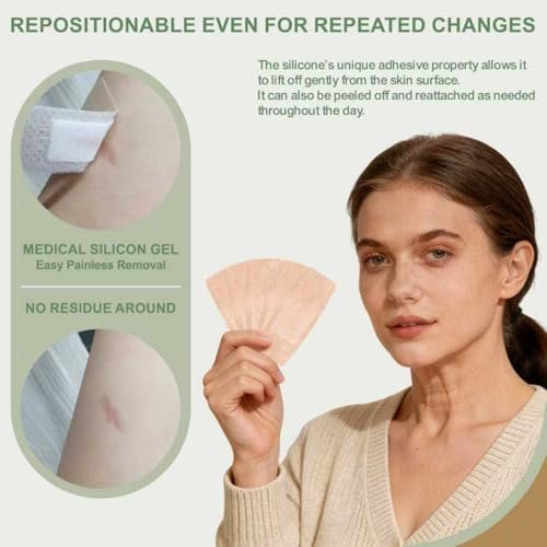 Hysimedy Silikonpflaster für empfindliche, fragile Haut 1,63"x4" 40 Stück Flexible Stoffpflaster Latexfrei Hypoallergen Atmungsaktiv Mittelgroße Pflaster für Wunden Einfache schmerzfreie Entfernung für Senioren und Kinder