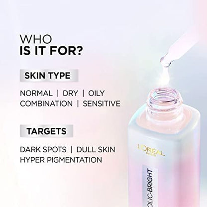 L'Oréal Paris Glycolic Bright Täglicher Reinigungsschaum für das Gesicht, 100 ml | Gesichtswasser mit Glykolsäure für stumpfe Haut | Täglicher, strahlender Gesichtsreiniger