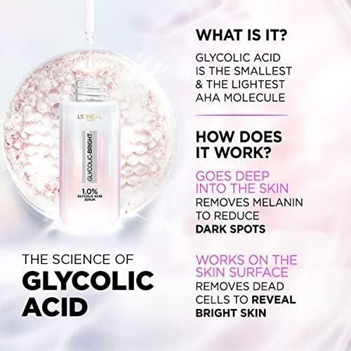L'Oréal Paris Glycolic Bright Täglicher Reinigungsschaum für das Gesicht, 100 ml | Gesichtswasser mit Glykolsäure für stumpfe Haut | Täglicher, strahlender Gesichtsreiniger