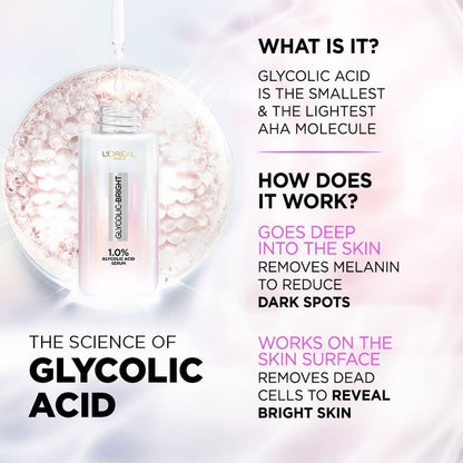 L'Oréal Paris Glycolic Bright Täglicher Reinigungsschaum für das Gesicht, 100 ml | Gesichtswasser mit Glykolsäure für stumpfe Haut | Täglicher, strahlender Gesichtsreiniger