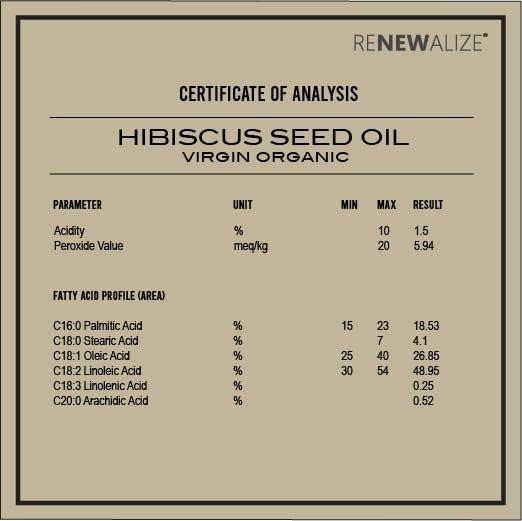 Renewalize Virgin Bio-Hibiskus-Samenöl | Unraffiniert, kaltgepresst, 100 % rein | Große 4-Fl.-Unzen-Flasche | Natürliches Anti-Aging- und Haarwachstumsöl