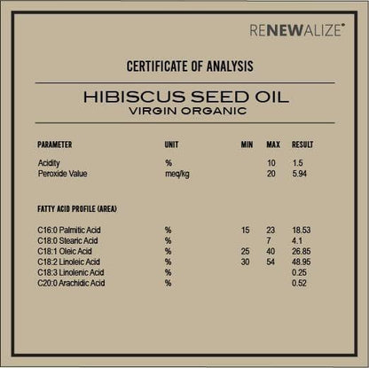 Renewalize Virgin Bio-Hibiskus-Samenöl | Unraffiniert, kaltgepresst, 100 % rein | Große 4-Fl.-Unzen-Flasche | Natürliches Anti-Aging- und Haarwachstumsöl