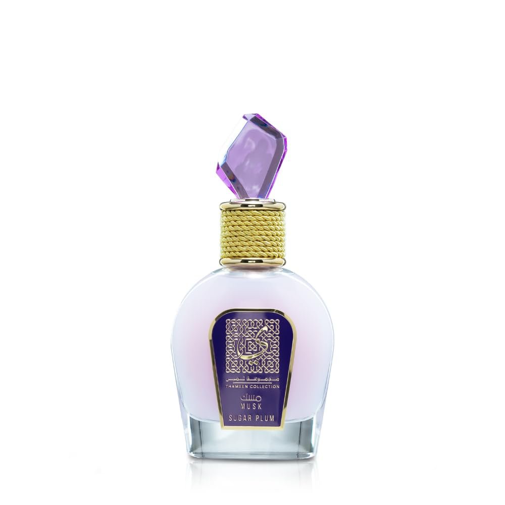 Lattafa Thameen Collection Sugar Plum – Fruchtiges, florales, moschusartiges Amber Eau de Parfum für Damen, 100 ml