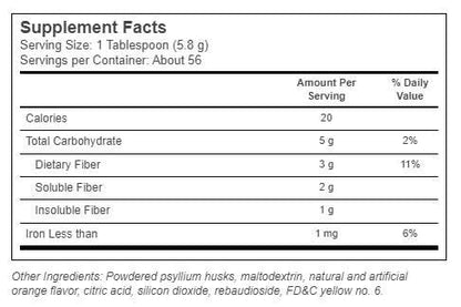 Konsyl Tägliches Psyllium-Faserpulver Orange Zuckerfrei – 11,4 Unzen (1er-Pack)