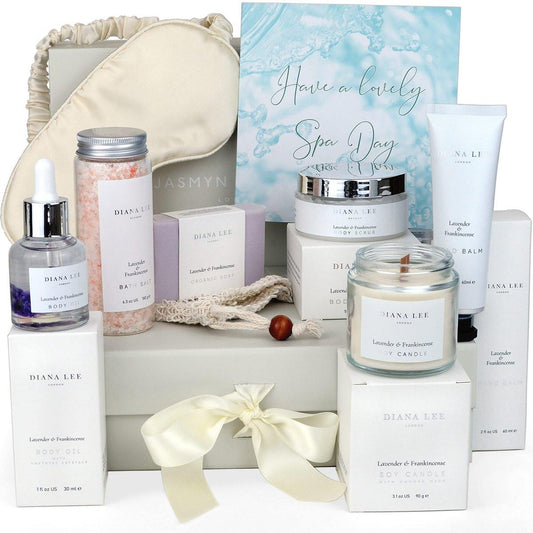 Jasmyn & Greene Luxus Spa-Geschenkkorb für Frauen – 10 entspannende Lavendel-Geschenke zum Geburtstag, Junggesellinnenabschied, Muttertag, Selbstpflege-Set