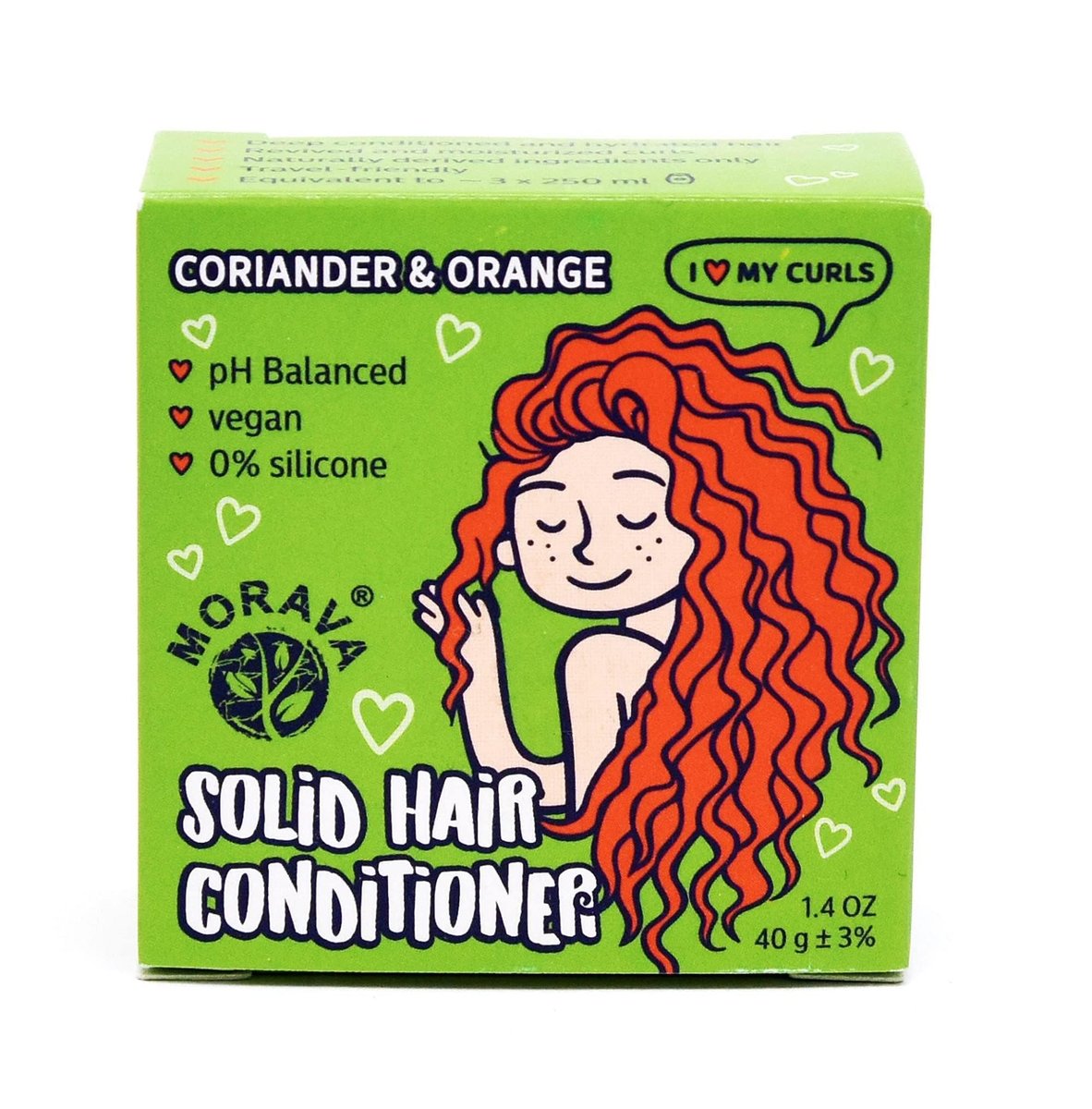 Morava Conditioner Bar für lockiges Haar mit Eibischwurzelextrakt, Shea und Kakaobutter, Tiefenpflege, Vitamin B5, nachhaltige Inhaltsstoffe, silikonfrei (für lockiges Haar)