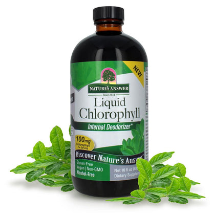 Nature's Answer Flüssigchlorophyll, 100 mg, 480 ml – Natürlicher Reiniger & Energiebooster