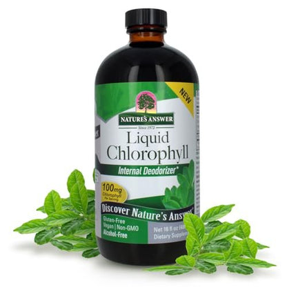 Nature's Answer Flüssigchlorophyll, 100 mg, 480 ml – Natürlicher Reiniger & Energiebooster