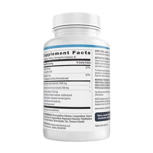Glucosamin Chondroitin 1500 mg mit Vitamin C 60 mg, 90 Tabletten (2 pro Portion), Glutenfrei