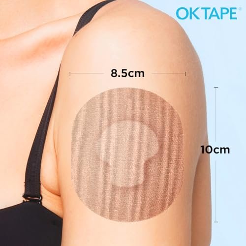 OK TAPE Klebepflaster für Medtronic Guardian und andere Sensoren – wasserdicht & schweißresistent, langanhaltend, 15 Stück, Beige