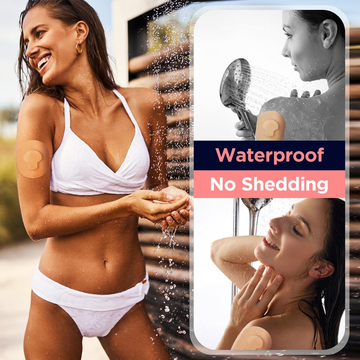 OK TAPE Klebepflaster für Medtronic Guardian und andere Sensoren – wasserdicht & schweißresistent, langanhaltend, 15 Stück, Beige
